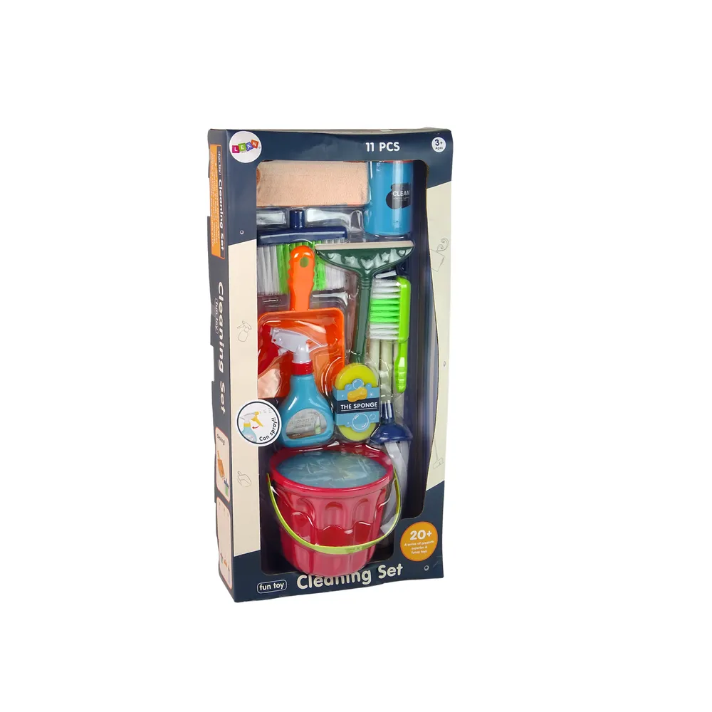 Kompletny zestaw sprzątający dla dziecka, kolorowe i bezpieczne akcesoria