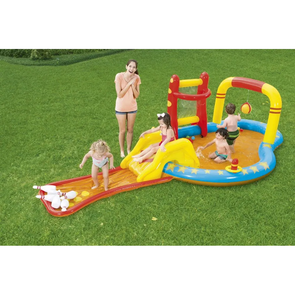 Plac zabaw Bestway z ringami do rzucania i basenem ogrodowym