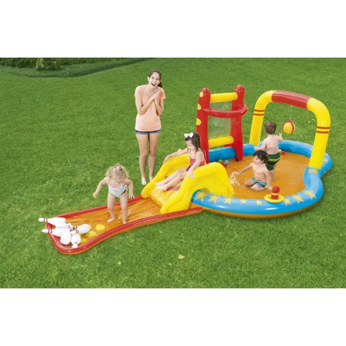 Plac zabaw Bestway z ringami do rzucania i basenem ogrodowym