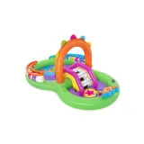 dzieci bawiące się na dmuchanym placu zabaw z perkusją Bestway