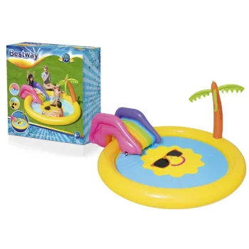 Kolorowy plac zabaw ogrodowy z basenem i zjeżdżalnią Bestway Wyspa