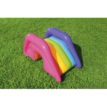 Plac zabaw Bestway Wyspa w intensywnych kolorach na tle zieleni