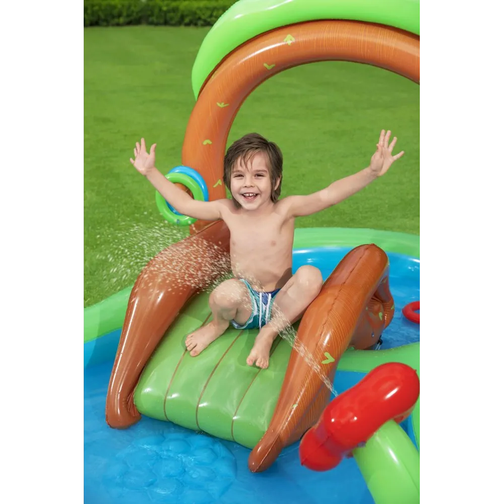 Kolorowa zjeżdżalnia dmuchana do basenu dla dzieci Bestway 295 x 199 cm