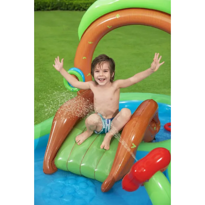 Kolorowa zjeżdżalnia dmuchana do basenu dla dzieci Bestway 295 x 199 cm