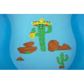 duży basen ogrodowy z dodatkami dla kilku dzieci