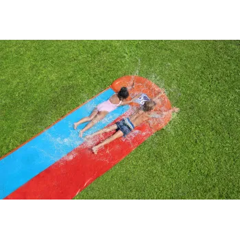 Bezpieczna ślizgawka wodna z podwójnym torem dla najmłodszych