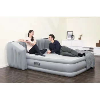 Zbliżenie na flokowaną powierzchnię dmuchanego materaca Bestway 67620