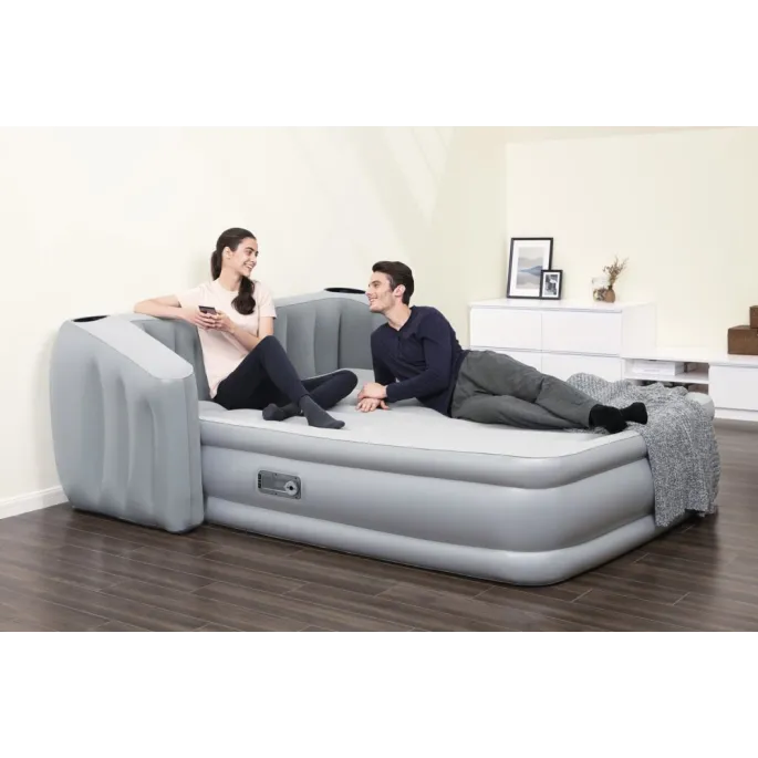 Zbliżenie na flokowaną powierzchnię dmuchanego materaca Bestway 67620