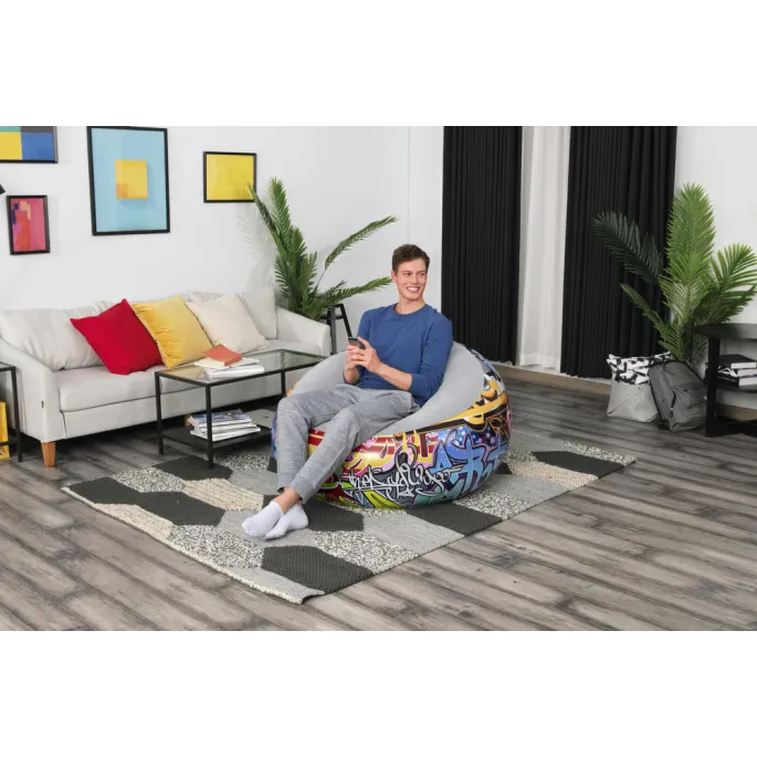 trwały fotel dmuchany o obciążeniu do 100 kg