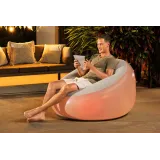 Dmuchany fotel z funkcją zmiany kolorów LED w minimalistycznym salonie