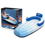 Dmuchany materac fotel Bestway 191 x 107 cm na jeziorze latem