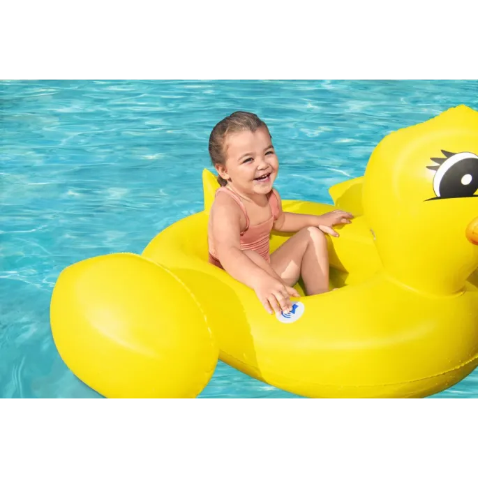 Zbliżenie na wytrzymały materiał PVC dmuchanej kaczki Bestway