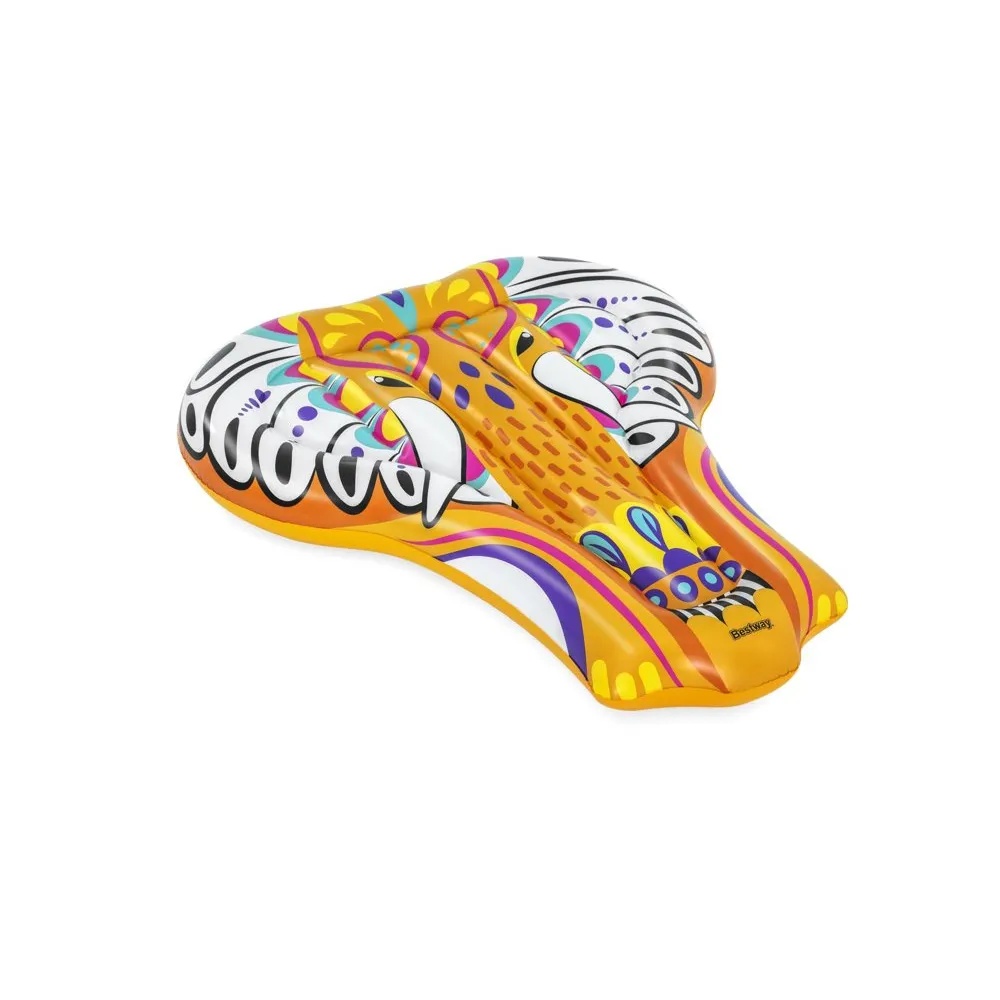 Kolorowy materac do pływania o wymiarach 183 x 153 cm