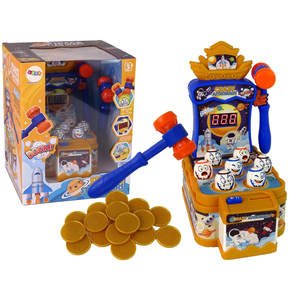 Gra zręcznościowa z młotkiem i motywem kosmosu dla dzieci