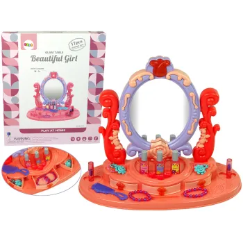 Toaletka do makijażu dla dziewczynki z lustrem i efektami świetlnymi
