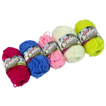 Wybór pięciu kolorowych motków muliny w zestawie kreatywnym