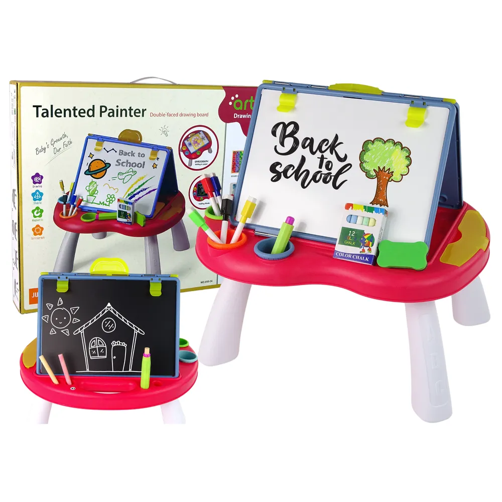 Tablica 2w1 Stolik Kredowa Pisaki Gra Chińczyk Węże