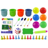 Tablica 2w1 Stolik Kredowa Pisaki Gra Chińczyk Węże