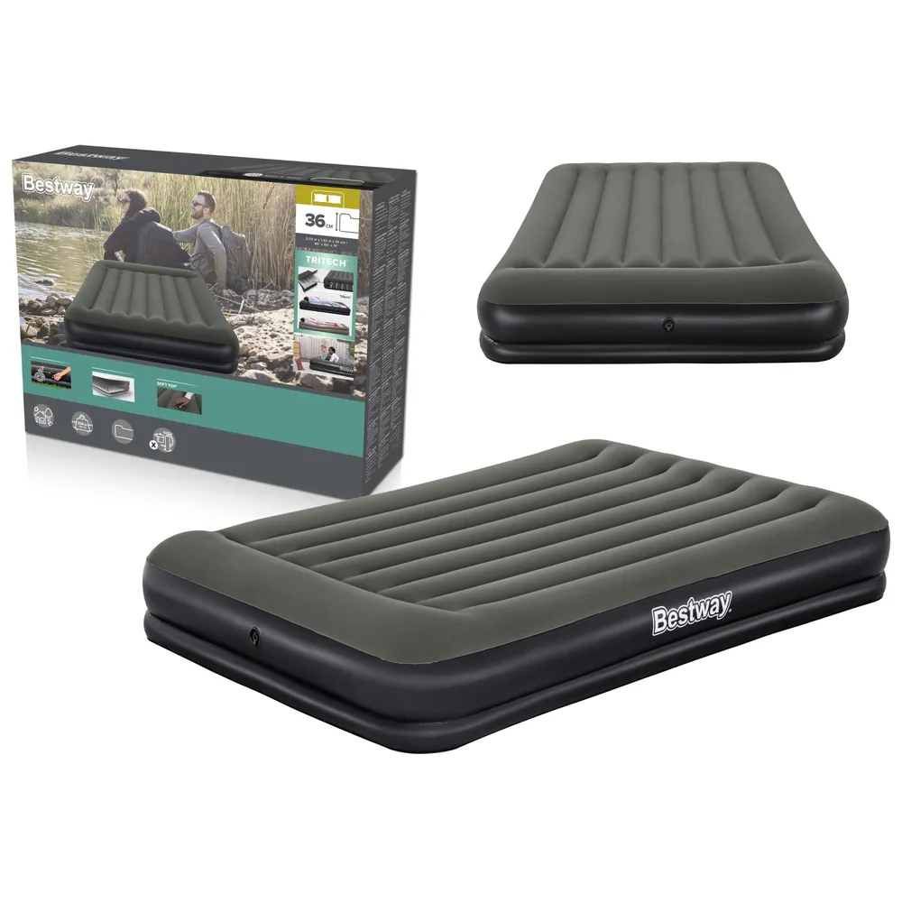 Dmuchany materac Bestway 67699 o wymiarach 203x152x36 cm na jasnym tle