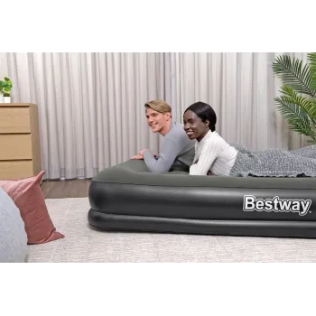 Zbliżenie na flokowany materiał dmuchanego materaca Bestway