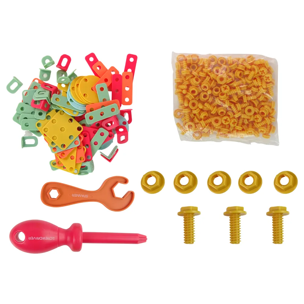 Wyposażony zestaw majsterkowicza z narzędziami oraz tablicą konstrukcyjną