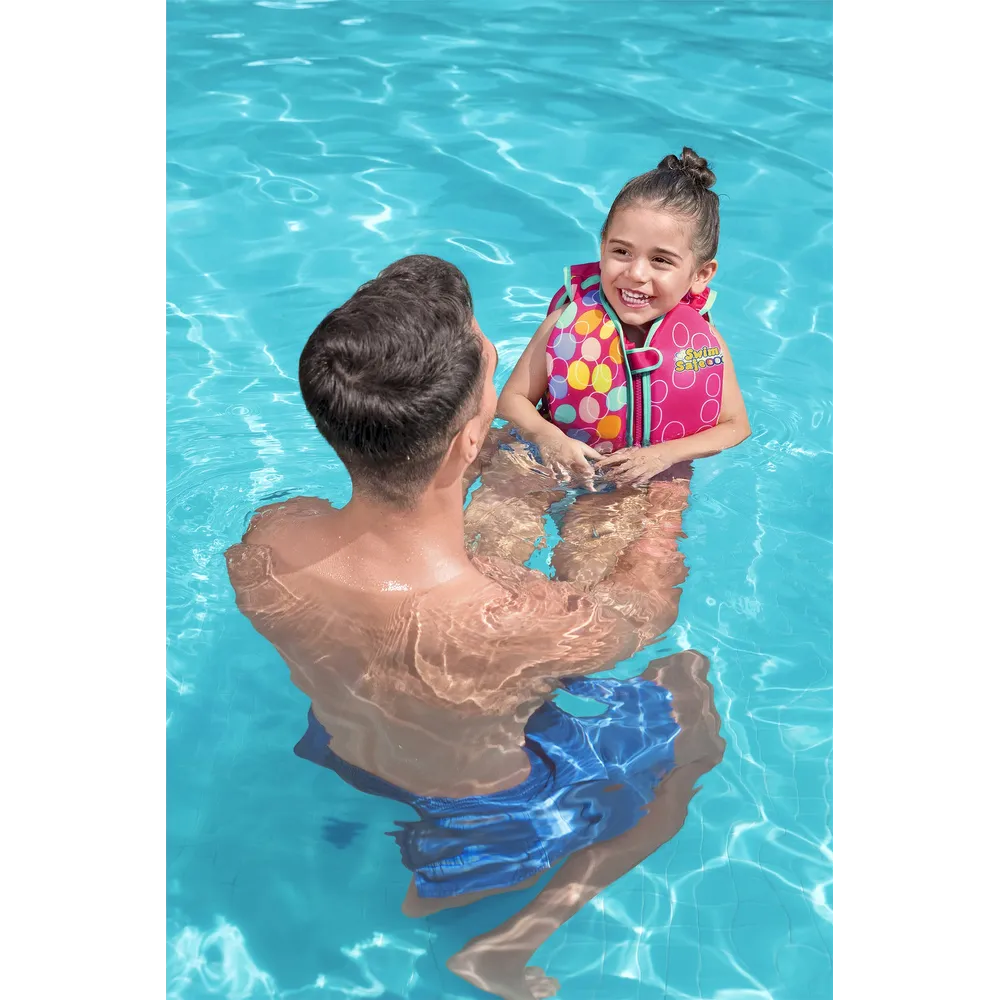 Różowa kamizelka Bestway ze stabilnymi wkładkami piankowymi na basen