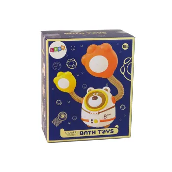 Kolorowy miś kosmonauta jako edukacyjna zabawka prysznicowa do wanienki