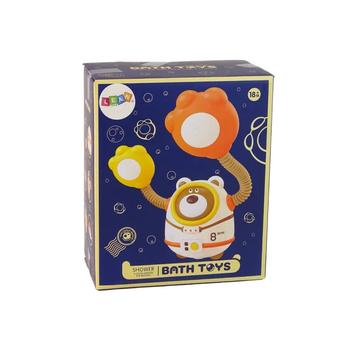 Kolorowy miś kosmonauta jako edukacyjna zabawka prysznicowa do wanienki