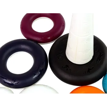 Zabawka motoryczna z sortującymi obręczami i gumową grzechoczącą kaczuszką