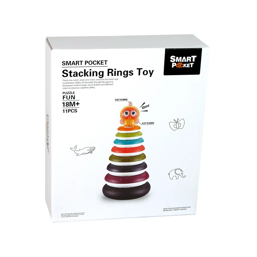 Edukacyjna piramidka do nauki kolorów i rozmiarów dla maluchów