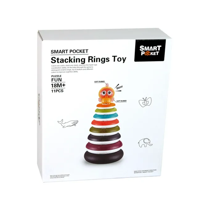 Edukacyjna piramidka do nauki kolorów i rozmiarów dla maluchów