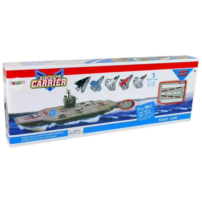 Lotniskowiec interaktywny do zabawy, idealny prezent dla małego fana armii