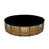 Basen ogrodowy Bestway 488 x 122 cm podczas montażu w ogrodzie