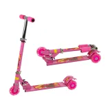 Różowa hulajnoga trójkołowa dla dziewczynki z ledowymi kołami