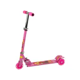 Stabilna hulajnoga dziecięca z różowym motywem i świecącymi kołami