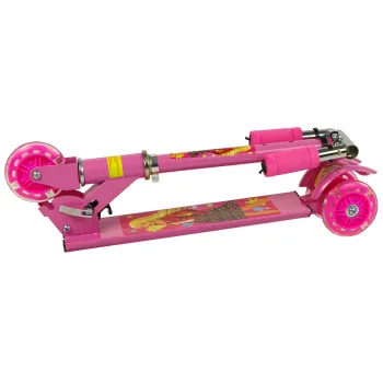 Hulajnoga z regulowaną kierownicą i kolorowymi kołami LED dla dziewczynek