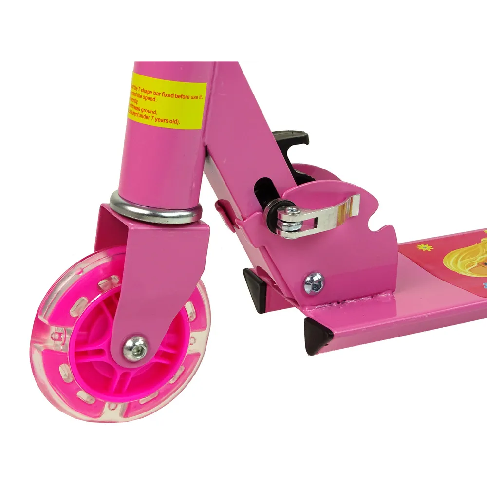 Lekka hulajnoga dla dziecka powyżej 3 lat w kolorze różowym z LED