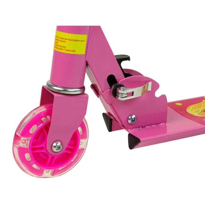 Lekka hulajnoga dla dziecka powyżej 3 lat w kolorze różowym z LED