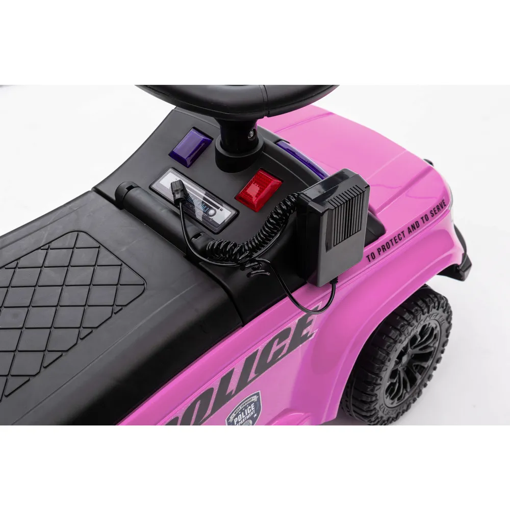 Zabawka jeździk QLS-993 różowy z megafonem na aktywną zabawę dla maluchów