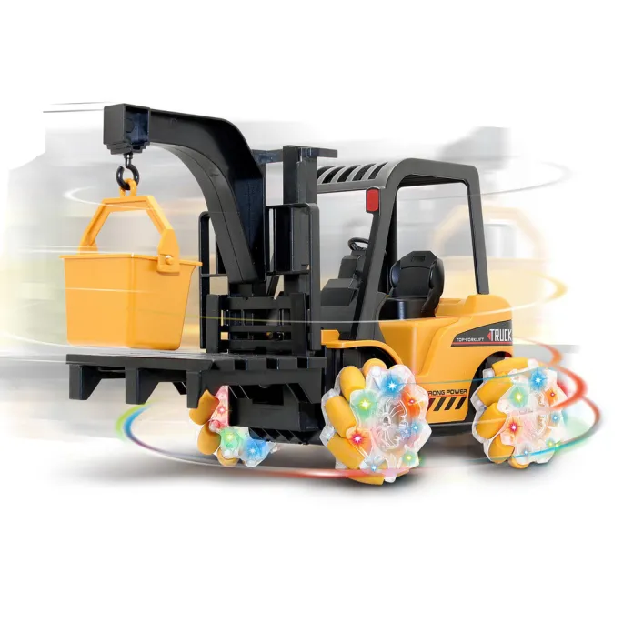 RC wózek widłowy 360 stopni – realistyczny pojazd z akumulatorem