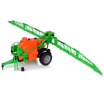 Zestaw traktor z ruchomym opryskiwaczem i rozkładanymi ramionami