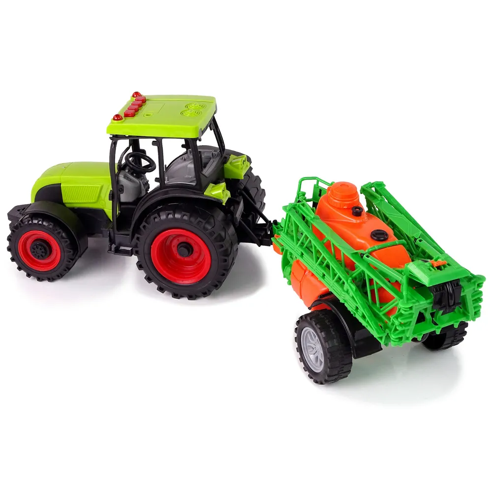 Realistyczny zielony traktor rolniczy na baterie dla dzieci