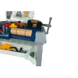 Elementy zestawu warsztatowego: wiertarka, klucz, młotek i akcesoria