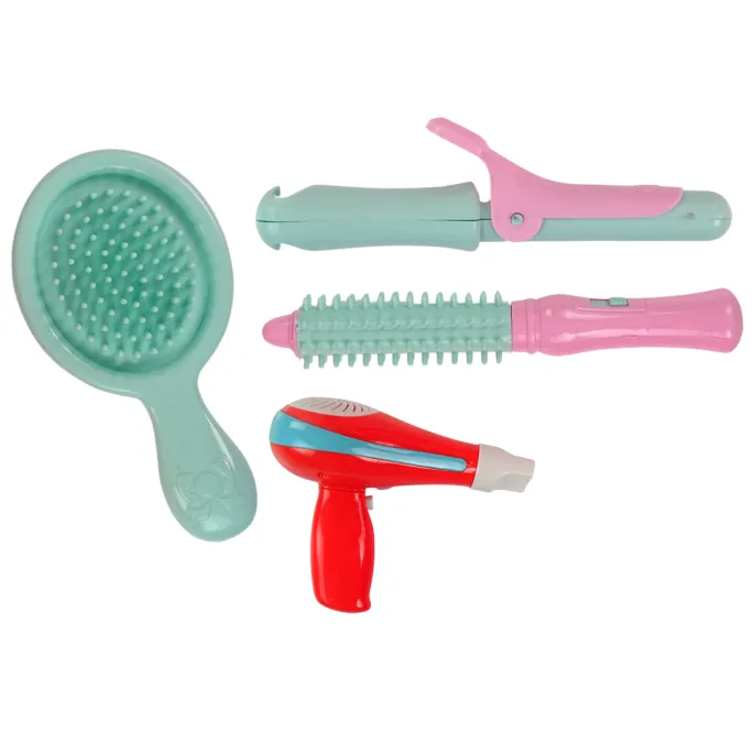 Toaletka z bajkowym wzorem i różnorodnymi akcesoriami do zabawy