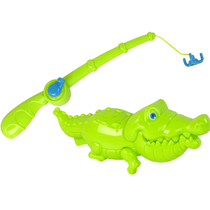 Wędka z kołowrotkiem i zestawem rybek do gry zręcznościowej