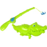 Wędka z kołowrotkiem i zestawem rybek do gry zręcznościowej