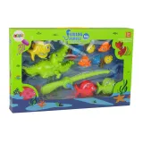 Zabawkowy krokodyl i rybki do łowienia w wannie lub na sucho