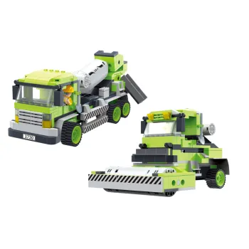 Duży Zestaw Klocków Betoniarka Walec 369 Elementów Budowa