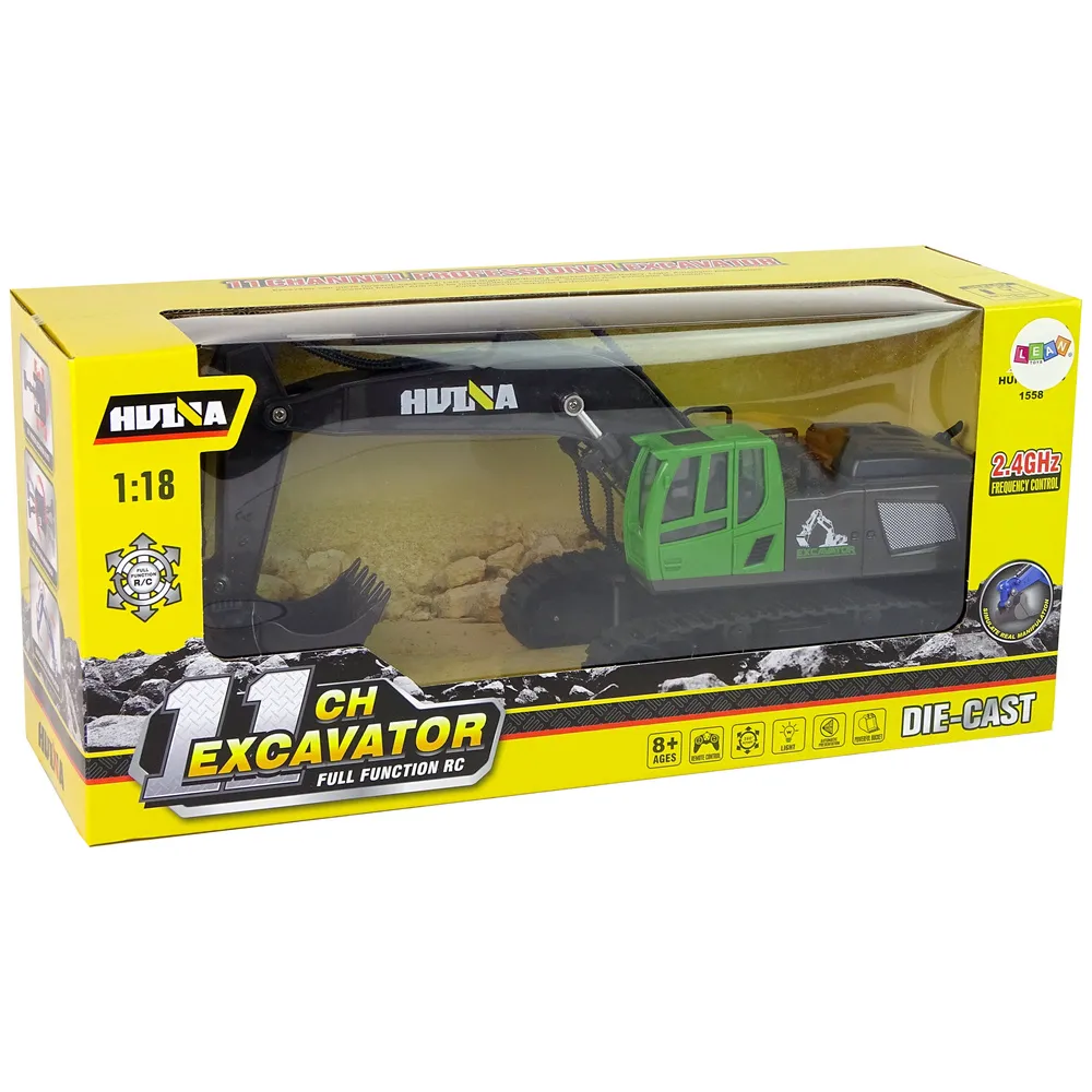 Zestaw koparki R/C z pilotażem i trwałą konstrukcją dla młodych fanów budowy