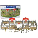 Zestaw do złożenia ranczo z końmi i jeźdźcami dla dzieci